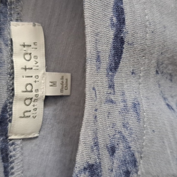 HABITAT top bell sleeve flowy blue tie dye look coastal resort cotton tunic M - Picture 3 of 5